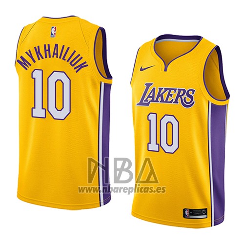Camiseta Los Angeles Lakers Sviatoslav Mykhailiuk NO 10 Icon 2018 2019 Amarillo